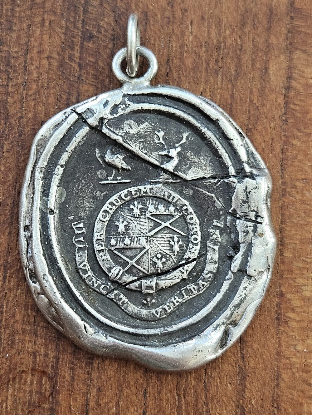 Designer Pyrrha Sterling Silver Coin Medallion Pendant 1.75"